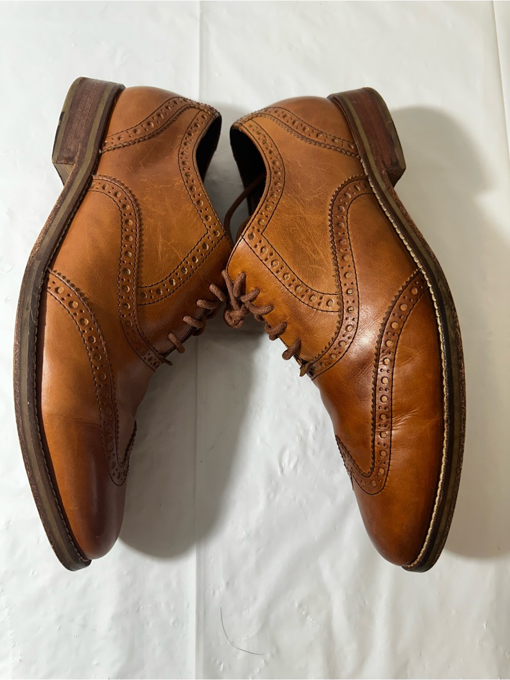 Cole Haan Men’s Tan Leather Wingtip Oxfords Size 9 - Picture 9 of 14